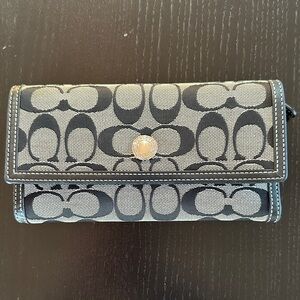 Coach Signature Jacquard Fabric Wallet
